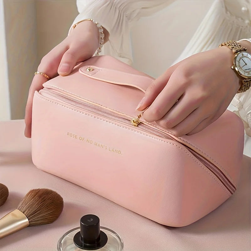 Luxury Travel Makeup Bag – PU Leather Organizer