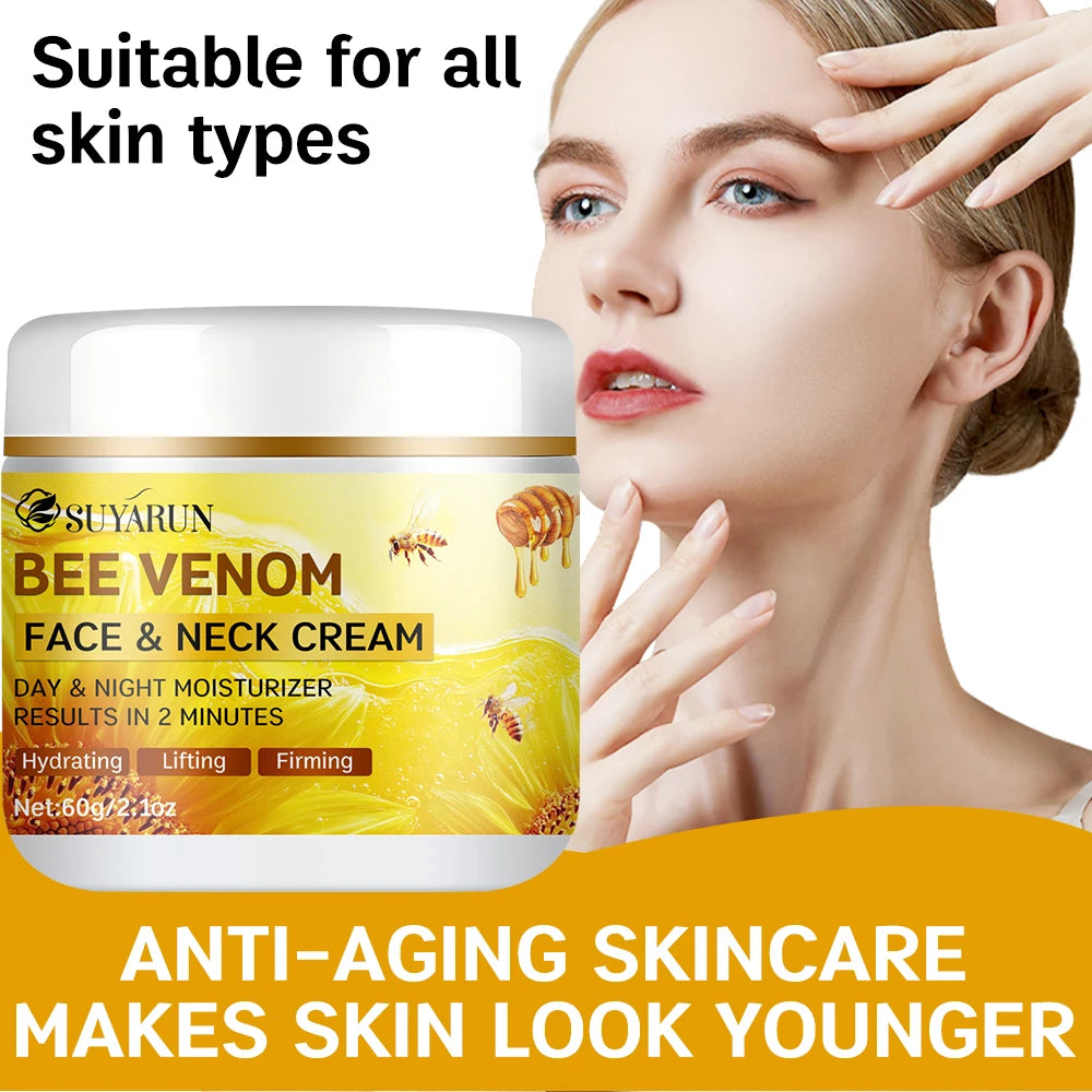 Bee Venom Collagen Face Cream – Firming & Anti-Aging Moisturizer (24H Hydration)