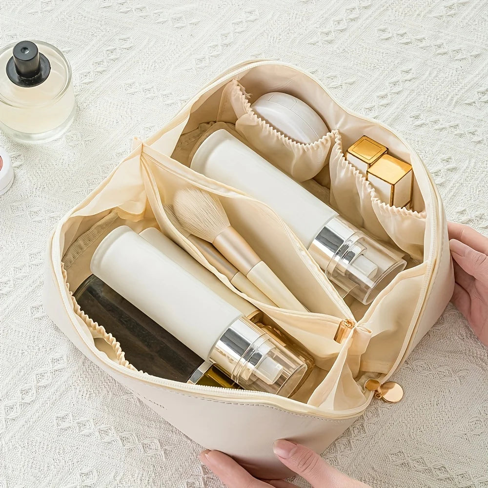 Luxury Travel Makeup Bag – PU Leather Organizer